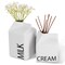 Creekview Home Emporium Glass Milk Carton Vase Set of 2 - White Ceramic Creamer Container Decor for Cute Flowers - Farmhouse Kitchen Ceramic Pitcher Milk Carton Bottle Decoration for Fresh Bouquets