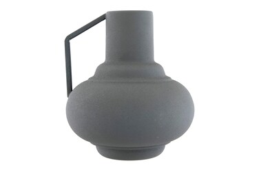 Bloomingville 6" H Textured Metal Handle Vase, Sage, AH1083, AH1083, AH1083, AH1083
