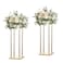 simprefine Pack of 2 24 Inch Tall Wedding Flower Vase Metal Flower Stand Gold Display Column Elegant Table Centerpiece for Flower Arrangements