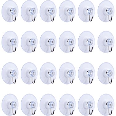 Mudder 24 Pieces Bathroom Kitchen Suction Cup Wall Hook Hanger (45mm)