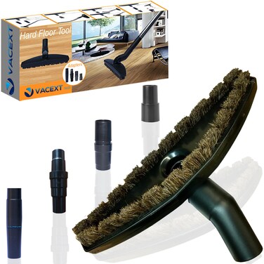 Horsehair Hardfloor Attachment for Wood and Tile Floors plus Vacuum Hose Adapter Compatible with Most Vacuum Cleaners Vacuum Attachments Accessories- Small Shop Vac Adapter - Hardwood Floor Attachment