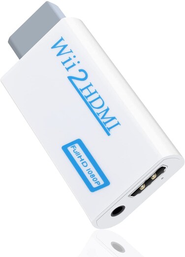 JOULIN Wii to HDMI Converter, Supports 720P, 1080i, 1080P, 480i, 480p, PAL, NTSC, 3.5mm Audio Jack, Easy Plug and Play, No Installation Needed