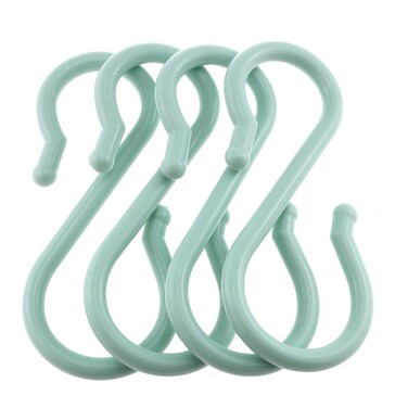 E-outstanding 4pcs Plastic S Shaped Double Head Hanger Hook Bathroom Nail Hooks Wardrobe Clothes S Hooks, Blue M Size 12cm