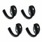 Renovators Supply Manufacturing Black Wrought Iron Wall Coat Hook Durable 1.6&quot; L Single Hooks for Towel, Kitchenware, Robe Or Jacket Wall Mount Rust Resistant Hanger Hooks with Hardware Pack of 4