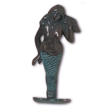 SPI Tropical Nautical Brass Mermaid Wall Hook Peg Decor