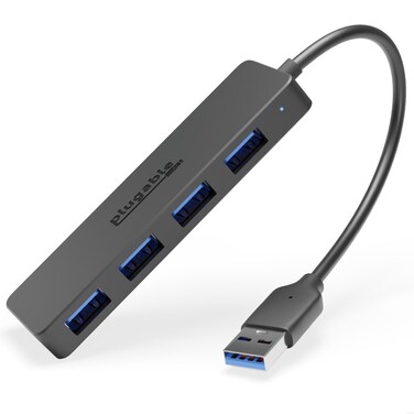 Plugable 4 Port USB Hub 3.0, USB Splitter for Laptop, Compatible with Windows, Surface Pro, PC, Chromebook, Linux, Android, Charging Not Supported