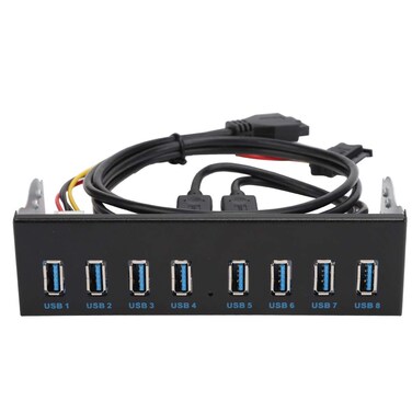 USB3.0 8-Port Optical Drive Front Panel,19Pin 8-Port Hub Optical Drive Expansion Pc Computer Front Panel Adapter,5.25 Inch Optical Drive Box Provided of