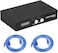 EEEKit Bundle for Printer Switch, 2 Port USB 2.0 Manual Printer Scanner Sharing Switch Hub 2 PC to 1 Splitter Adapter, 2 Pack USB A to B Printer Cable