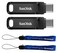 SanDisk Ultra 1TB Dual Drive Go (2 Pack) Type-C Flash Drive for Smartphone, Tablet, Computer (SDDDC3-1T00-G46) 2-in-1 USB Pen Drive Type-A &amp; Type-C Bundle with (2) Everything But Stromboli Lanyards