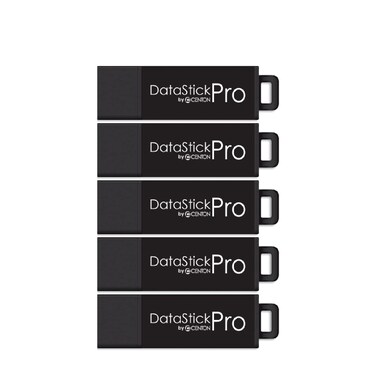 Centon Electronics MP Valuepack USB 3.2 Gen1 DataStick Pro Flash Drive, 16 GB, 5 USB Flash Drives, 5 Pack, Black