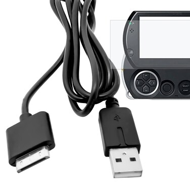 Compatible for PSP Go Charger Cable, Data and Charging Cable Fit for Sony PSP Go 2 in 1 USB 2.0 Data Sync Transfer and Power Charger Cable Cord &amp; Ultra Clear Guard Film 1 Pack WPAICHENG
