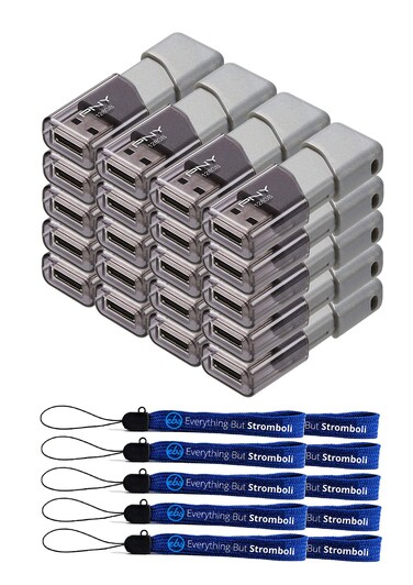 PNY 128GB USB 3.0 Flash Drive Turbo Attache 3 (20 Pack Bulk) Thumb Drives Bundle with (10) Everything But Stromboli Lanyard (P-FD128TBOP-GE)