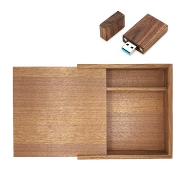 32GB USB3.0 Wood Flash Drive with Wood Gift Box, FEWINA Wooden USB Drive 32G USB 3.0 Super-Speed Thumb Drive Jump Drive Wooden Box Ideal Gift for Birthday/Anniversary/Wedding (6.73x6.73x1.38inch)