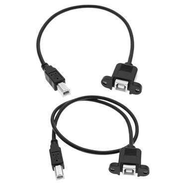 The Lord of the Tools 2Pcs USB 2.0 B Male to B Female Cable USB 2.0 USB B Male to USB B Female Panel Mount Extension Cable Accessories for Modems Printers Scanners
