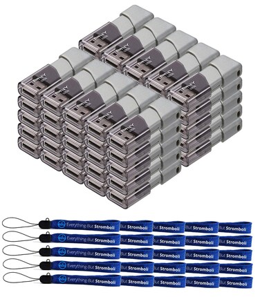 PNY 32GB USB 3.0 Flash Drive Turbo Attache 3 (50 Pack Bulk) Thumb Drives Bundle with (25) Everything But Stromboli Lanyard (P-FD32GTBOP-GE)