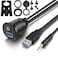 URWOOW USB Flush Mount - 1M 3ft 3.5mm &amp; USB 3.0 AUX Extension, Dash &amp; Panel Mount Cable for Car, Boat, Motorcycle