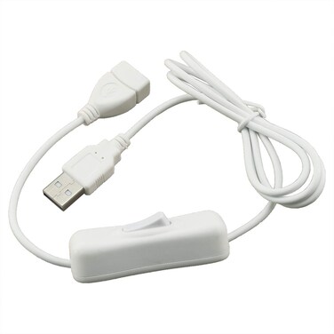 ZRM&amp;E USB Extension Cable with Switch 28AWG White USB Male to Female Extension Cable for USB Headset, Data Transmission, Small Electrical Appliances Power Apply