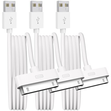 DCNETWORK 3 Pack iPhone 4s Cable USB Sync and Charging Cable for iPhone 4 4s 3G 3GS iPad 1 2 3 iPod Touch Nano 30 Pin Charger Cord Dock Adapter Data 3.3 Feet (White)