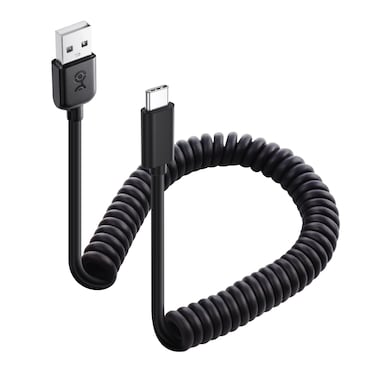 Cable Matters USB to USB C Coiled Cable with 3A/15W Fast Charging 1-4 Feet, Support Apple CarPlay, Android Auto, Coiled USB A to USB C Cable, for iPhone 16/15 Pro Max Plus, Galaxy S23, iPad
