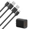 ienza 6FT Long USB Charger Cable/Wire/Block Set with Micro &amp; USB-C for Old/New Kindle Paperwhite, Kids, Oasis, Signature Edition, Fire, Fired HD, Scribe, DX &amp; Keyboard