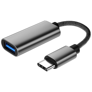 Lechmornine Short USB Adapter, Light &amp; Convenient Plug in, USB to USB Cable, Quick Charging &amp; Data Transfer simultaneously, High Stability &amp; High Speed Data Transfer, Easy to Carry Around, Dark grey