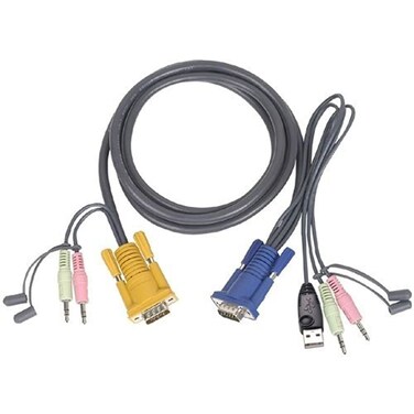 IOGEAR Micro-Lite Bonded All-in-One USB KVM Cable, 15 Feet, G2L5305U