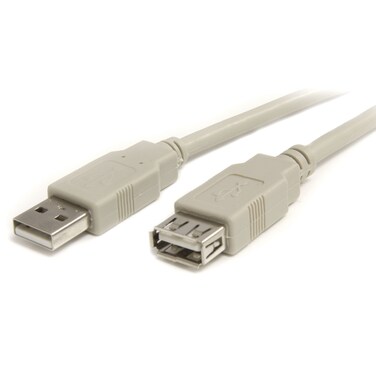 StarTech.com 6 ft USB 2.0 Extension Cable A to A - M/F - USB Extension Cable - USB (M) to USB (F) - 6 ft - Molded - USBEXTAA_6, Beige