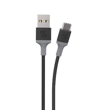 Scosche CA4BY-SP Strikeline USB-A to USB-C Charge &amp; Sync Cable 4-ft. Space Gray/Gray