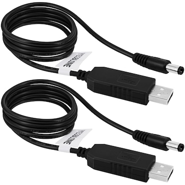 Yeebline USB DC 5V to 12V Step Up Power Converter, 2-Pack 3ft USB to DC 12V Adapter Cable Cord with DC Jack 5.5 x 2.1mm for Fan, Table Lamp, Piano Keyboard, Bluetooth Audio
