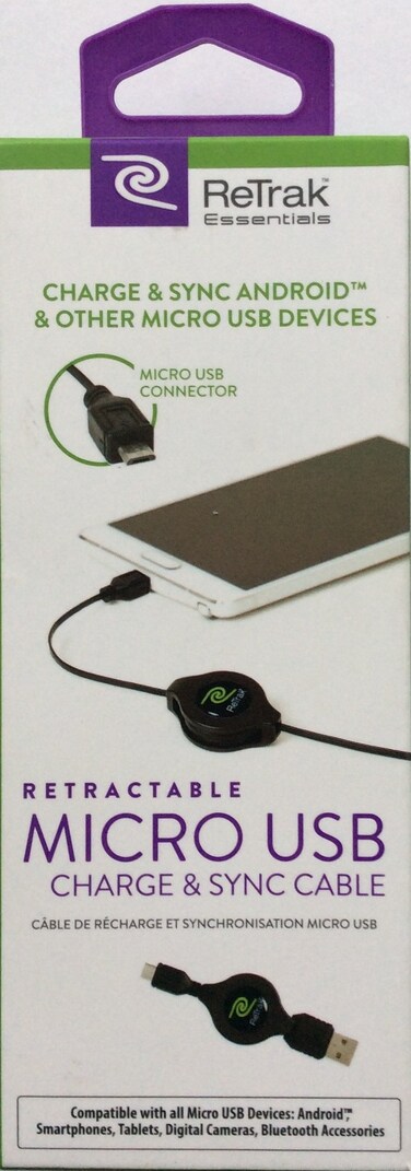 ReTrak ETESM5 Retractable Micro USB Cable