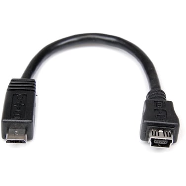 StarTech.com 6in Micro USB to Mini USB Adapter Cable M/F - Micro USB male to Mini USB female - Micro USB to Mini USB Adapter (UUSBMUSBMF6),Black