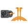 TetherGuard LeverLock &amp; Cable Kit, Dual USB-C Right Angle to USB-C, 15' (4.6m), High Vis. Orange