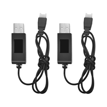 AMZZN 2PCS 3.7V 500mA 1S Battery USB Charging Cable with XH2.54 Plug Connector for Remote Control Vehicles Ships Drones Gliders Four-Axis Aircraft, and Helicopters 3.7V Lipo Battery Charging Cable