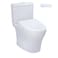 TOTO WASHLET+ Aquia IV Two-Piece Elongated Dual Flush 1.28 and 0.9 GPF Toilet with Auto Flush S7 Contemporary Bidet Seat, Cotton White - MW4464726CEMGNA#01