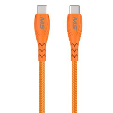 MobileSpec MB06736 10 Foot USB-C to USB-C His-Visibility Charge and Sync Cable - Orange