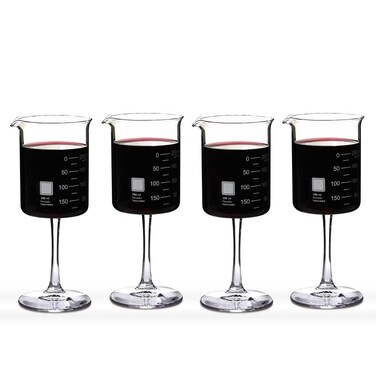 Periodic Tableware Laboratory Beaker Wine Glasses (Set of 4)