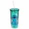 Silver Buffalo Disney Lilo and Stitch Tropical Pattern Plastic Tall Cold Cup with Lid and Straw, 20 Ounces