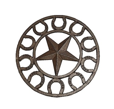 LL Home Star Horseshoe Cast Iron Trivet, Brown (22245)