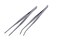 Long Handle Stainless Steel Straight and Curved Tweezers Nippers,Silver,2 pieces