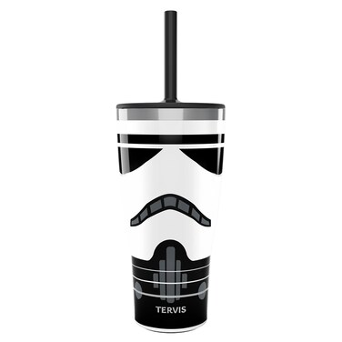 Tervis Traveler Star Wars Helmet Detail Triple Walled Insulated Tumbler Travel Cup Keeps Drinks Cold &amp; Hot, 30oz - with Straw Lid, Stainless Steel