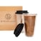 Birchland 2-Pack Insulated Glass Travel Mugs, 12 oz, Double Wall, Reusable Coffee Cups with Lids, BPA Free