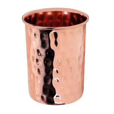 Zap Impex Pure Copper Tumbler for Drinking - Ayurveda Health Pure Copper Cup 250 ml.(8 fl oz) (Hammered)