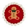 Mud Pie Gingerbread Felt Wool Trivet, 8" dia, RED