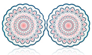 Ceramic Stone Trivets for Hot Pots and Pans, Trivets for Hot Dishes, Ceramic Pot Holders, Heat Resistant, Cork Base, Extra Thick, Round 7.9 Inch, Set of 2