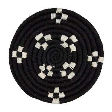 Mud Pie Black Woven Trivet Set; 9" Dia