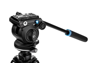 Benro S2 PRO Flat Base Fluid Video Head, 5.5 lb Max, 1/4"-20 Accessory Mounts, 3/8"-16 Head Mount, w/ Pan Arm (S2PRO)