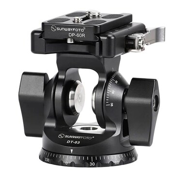 Sunwayfoto DT-03 Two-Way Tilt Head with Lever Lock Clamp &amp; QR Plate Arca Compatible