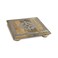 10-Inch Square Metal Inlaid-Detail Footed Wood Trivet