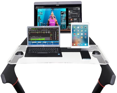 COSPARX Treadmill Tray Compatible with The New Peloton Tread - with Phone Slot - Walking Tray Holder for Laptop, Tablet, Phone - Easy Mount, Workstation for Peloton Tread (with Phone Holder)