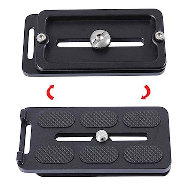 iShoot All-Metal 80mm Camera Quick Release Plate QS-80 with 1/4" Screw Compatible with Arca-Swiss Fit Tripod Ball Head Panning Head Panorama Head Panoramic Head Clamp